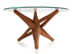 Le designer néerlandais J.P Meulendijks a créé la Table LOCK à partir de couches pliées de placage de bambou.